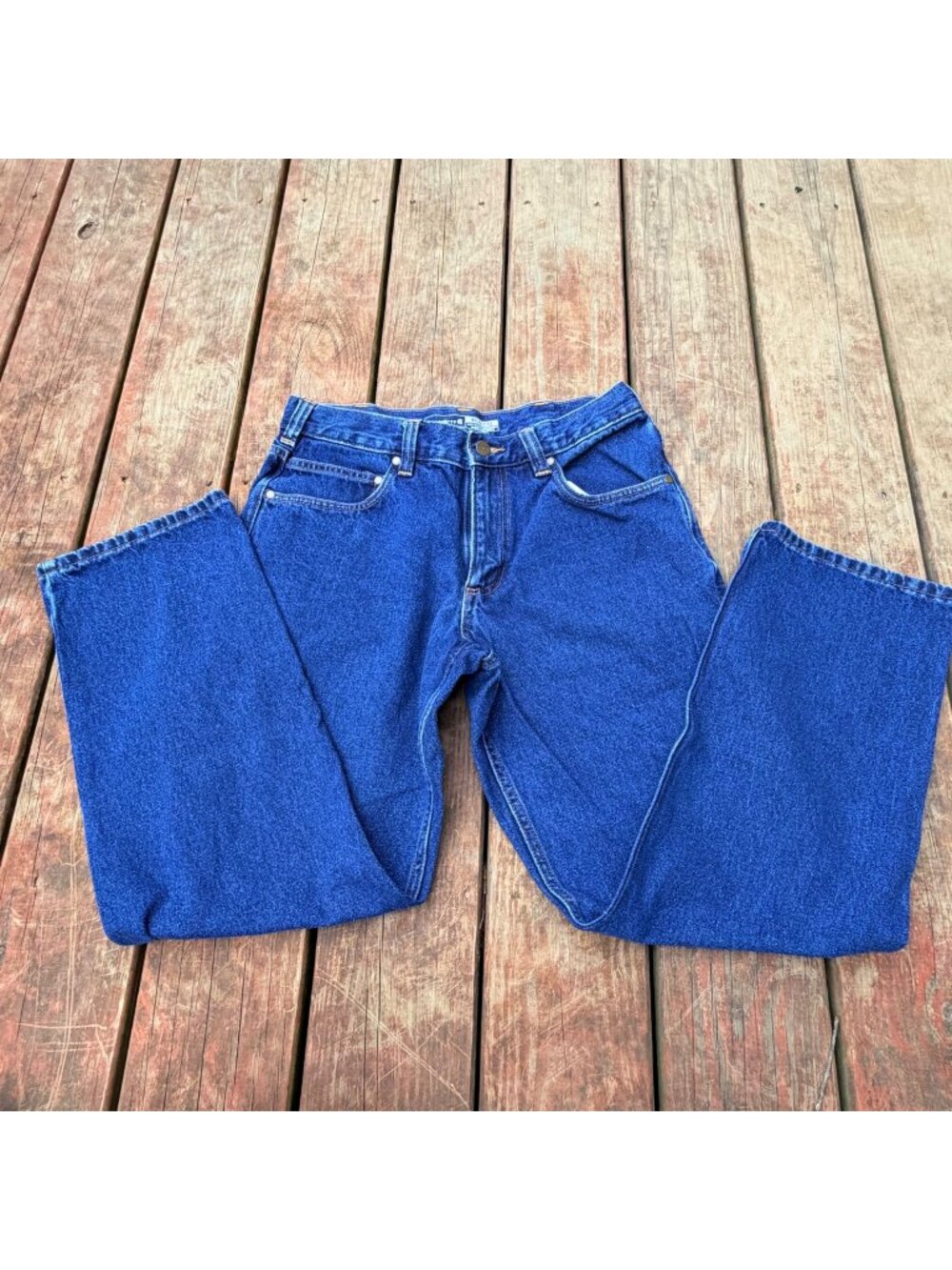 Carhartt Mens Relaxed Fit 32x30 Blue Denim Jeans Durable 100% Cotton Made In Ban